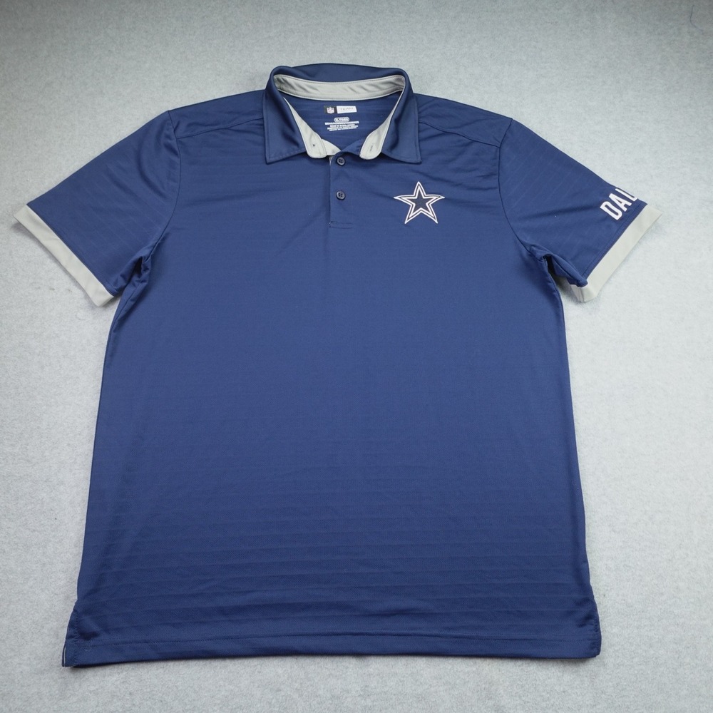 Dallas Cowboys Polo Shirt Mens XL Navy Blue NFL Team Apparel Sporty